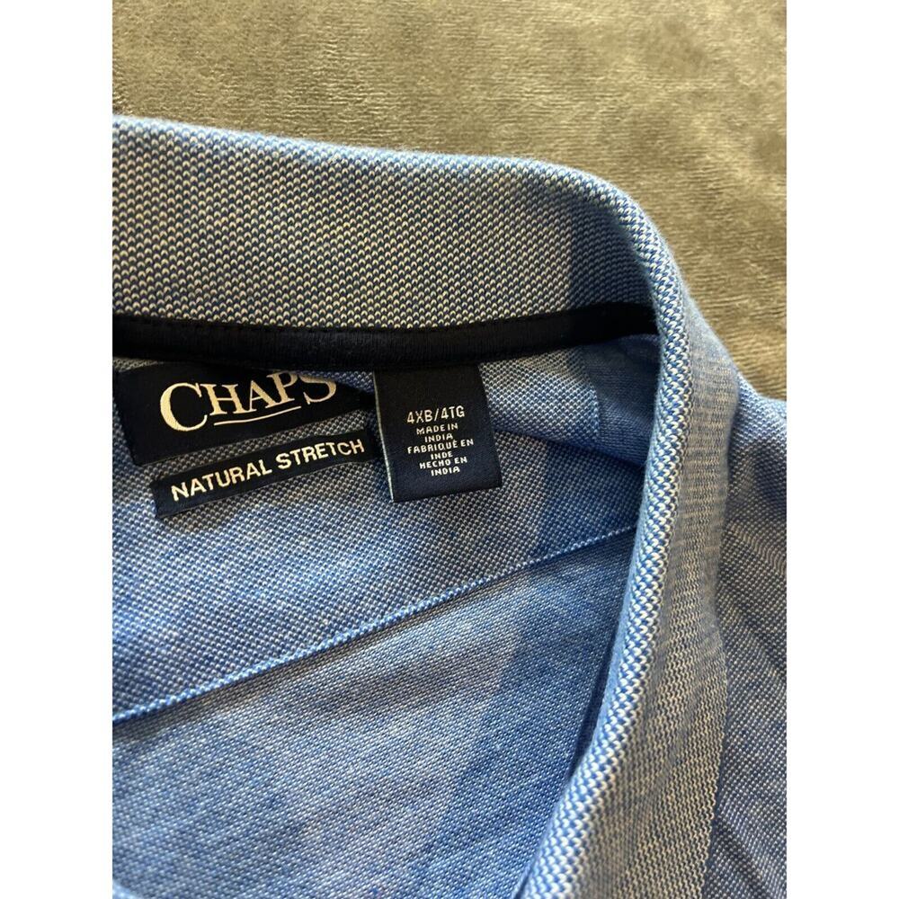 Men's Chaps Size 4XB 4TG Baby Blue Polo Short Sleeve‎ Shirt - Picture 4 of 6